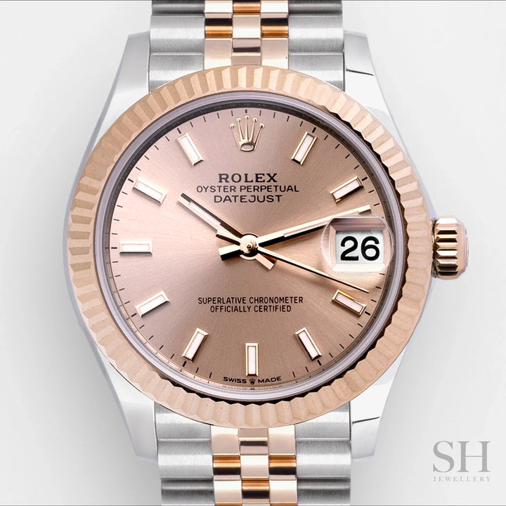 Rolex Datejust31 31mm Steel/RG Rosé Dial Stick Markers 2023 Ref 278271 (#10,330016)