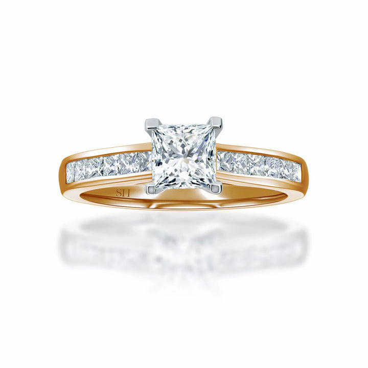 Classic Princess Cut with channel set band - W0336