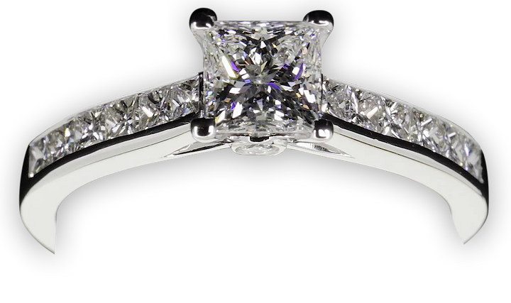 Classic Princess Cut with channel set band - W0336