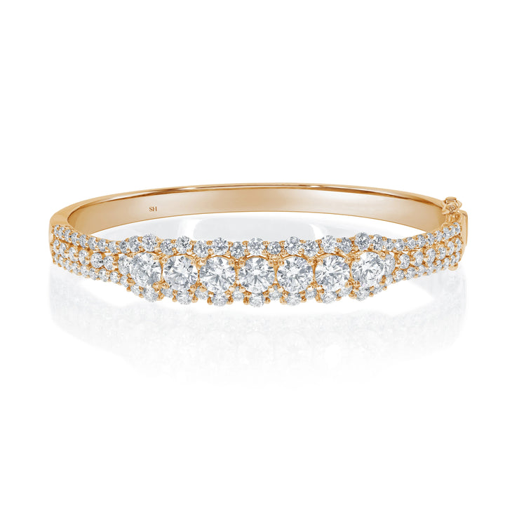 Seven Wonders Diamond Halo Bangle 6mm - W0940