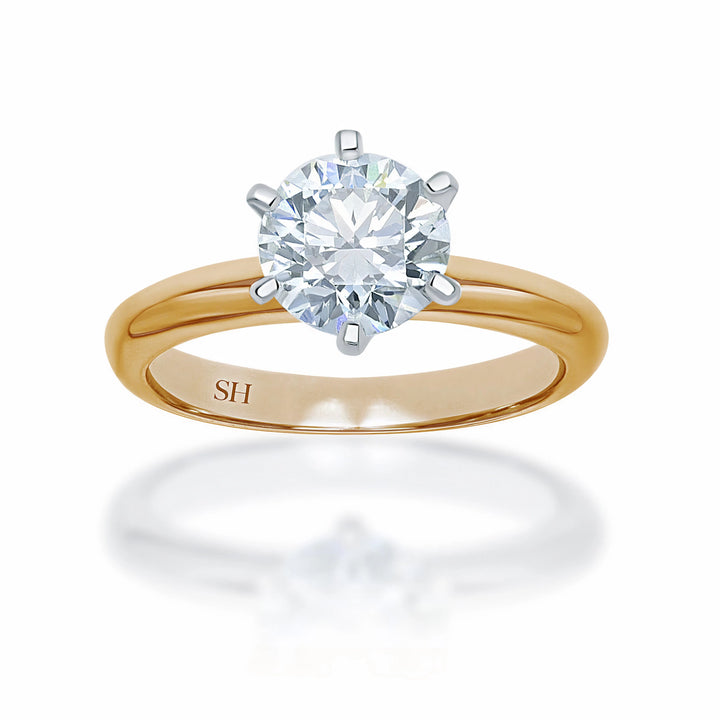 Classic 6-Claw Solitaire Engagement Ring - W0004