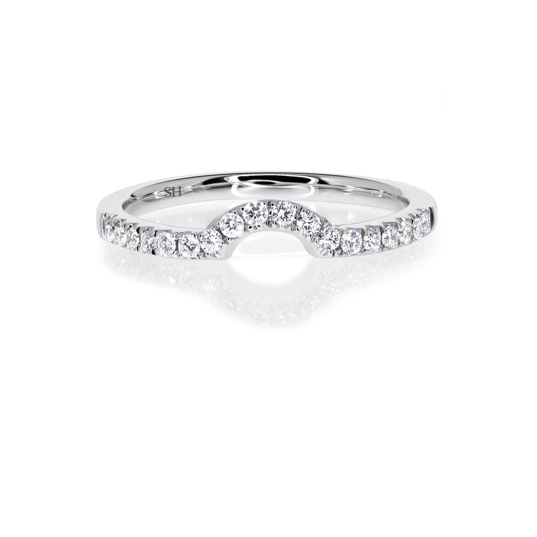 Curved U-Shape Pavé-Set Diamond Wedding Band  (1.7mm) - W0265