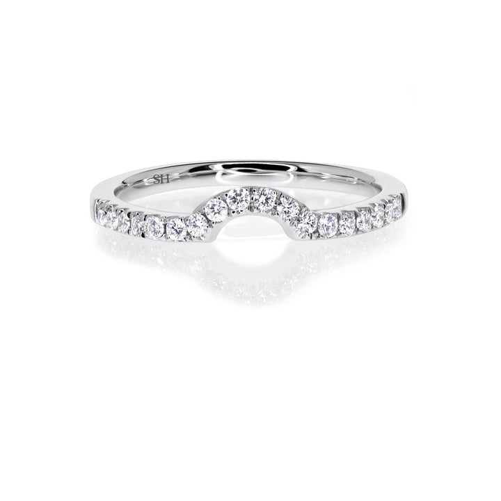 Curved U-Shape Pavé-Set Diamond Wedding Band  (1.7mm) - W0265
