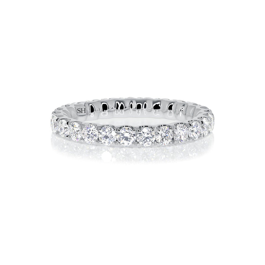 Thumb caption:Medium width scalloped women’s diamond eternity band (2.5mm)|thumb group:1