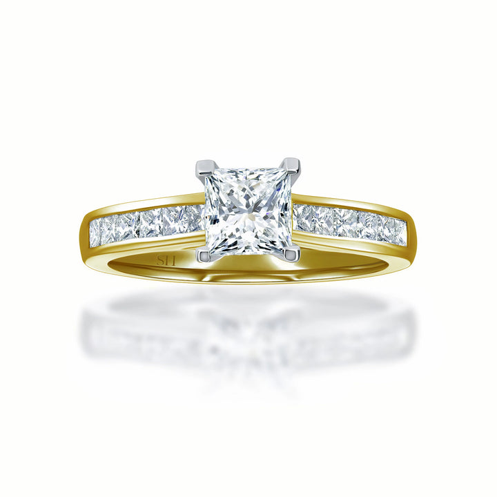 Classic Princess Cut with channel set band - W0336