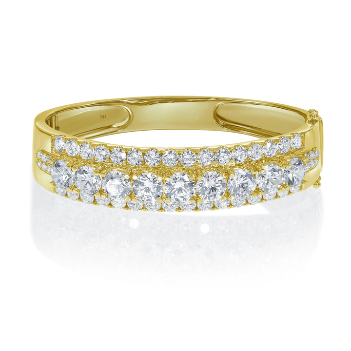 The Majestic Raised Centre Multi Diamond Bangle 12.6mm - W0938