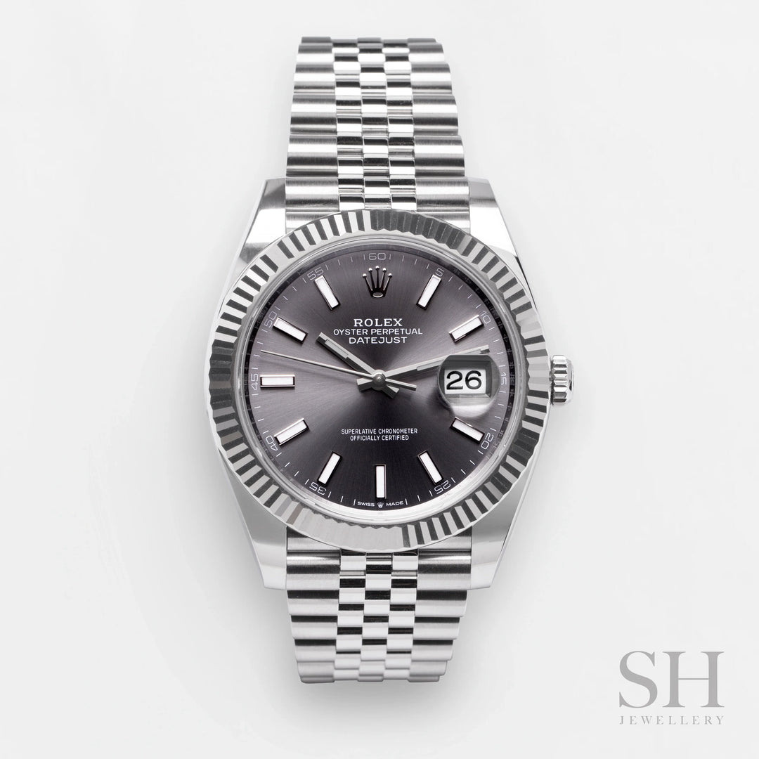 Rolex Datejust41 41mm Steel Slate Dial Stick Markers 2024 Ref m126334-0014 (#805)