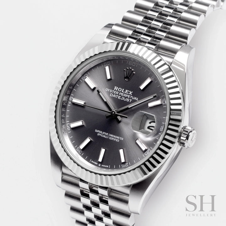 Rolex Datejust41 41mm Steel Slate Dial Stick Markers 2024 Ref m126334-0014 (#805)