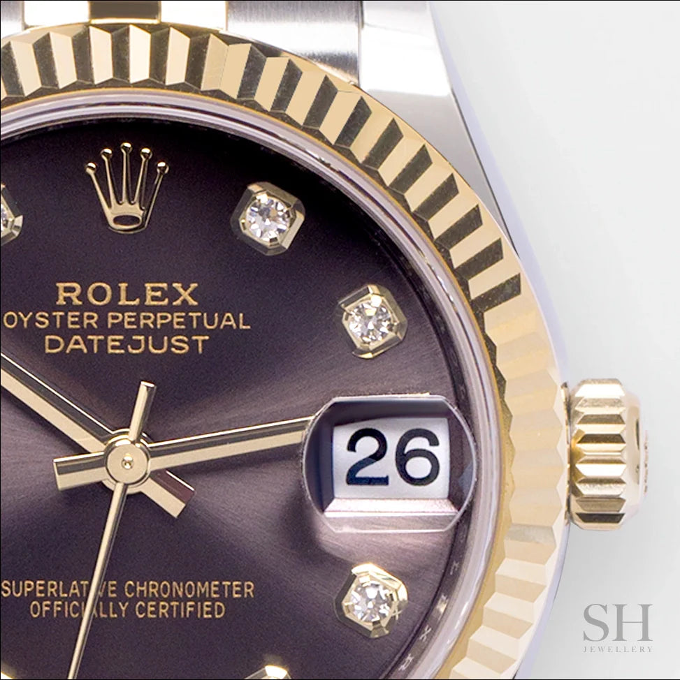 Rolex Datejust31 31mm Steel/YG Dark Grey Dial Diamond Markers 2023 Ref m278273-0022 (#366)