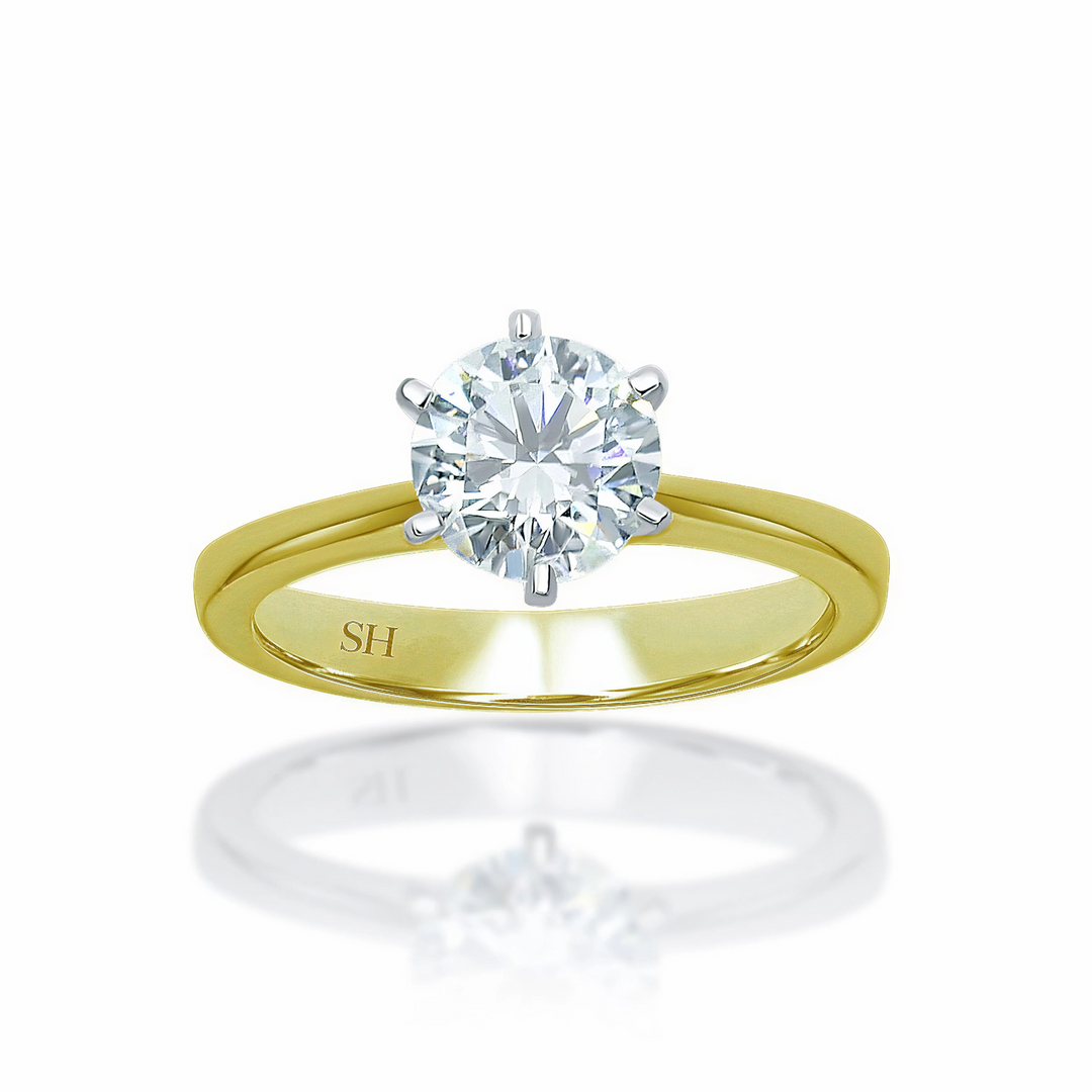 Minimalistic 6-Claw Solitaire Engagement Ring - W0003