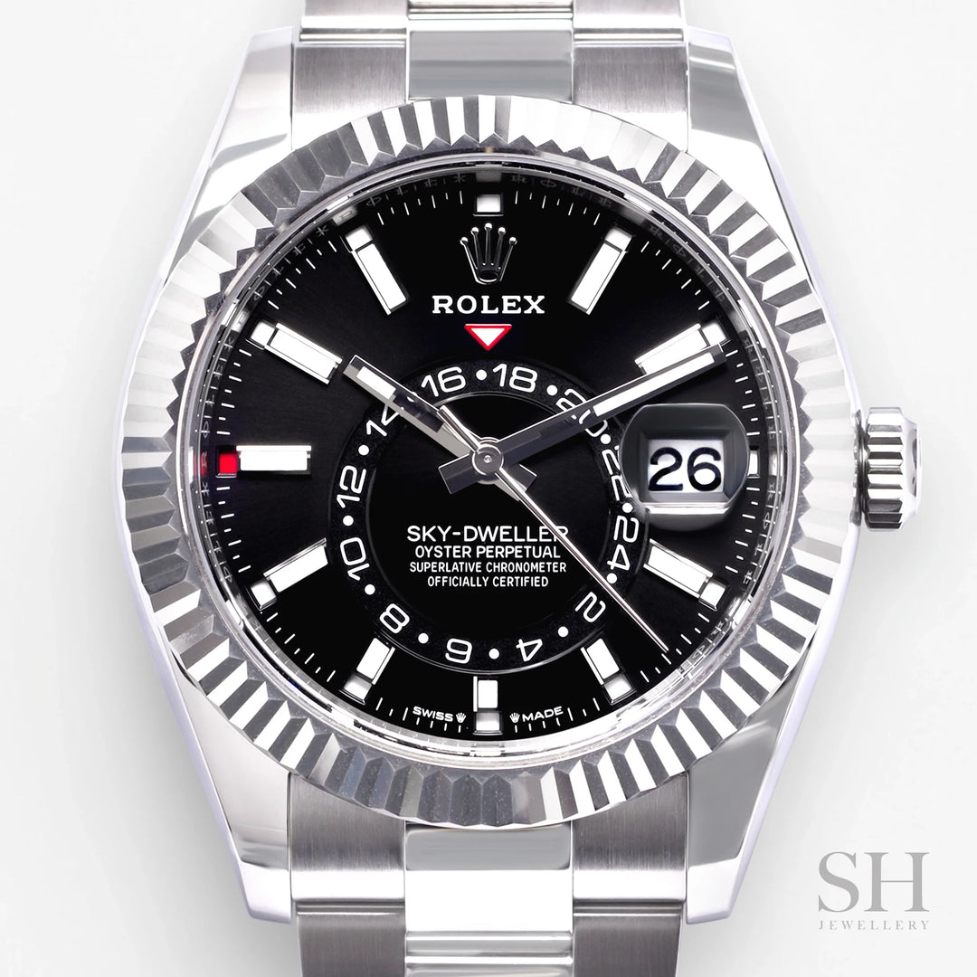 Rolex Sky-Dweller 42mm Steel/WG Black Dial Stick Markers 2023 Ref m336934-0007 (#414)