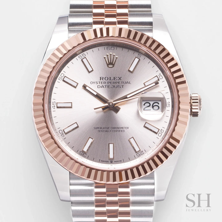 Rolex Datejust41 41mm Steel/RG Sundust Dial Stick Markers 2024 Ref m126331-0010 (#654)