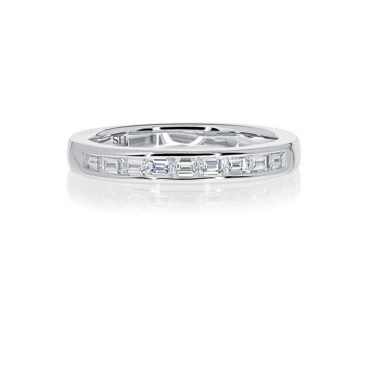 Channel Set Baguette Cut Diamond Wedding Band (3mm) - W0272