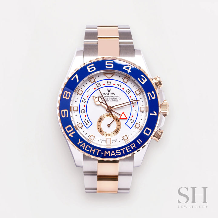 Rolex Yacht-Master II 44mm Steel/RG White Dial Square Markers 2023 Ref 116681 (#309)