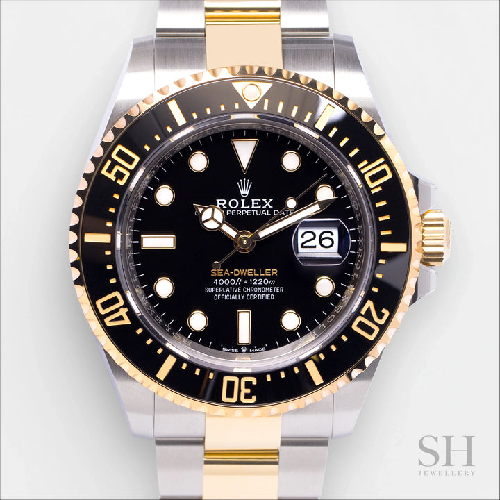 Rolex Sea-Dweller 43mm Steel/YG Black Dial Button Markers 2023 Ref m126603-0001 (#465)