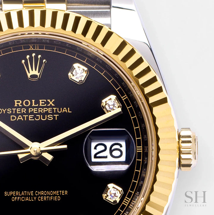 Rolex Datejust41 41mm Steel/YG Black Dial Diamond Markers 2024 Ref m126333-0006 (#855)