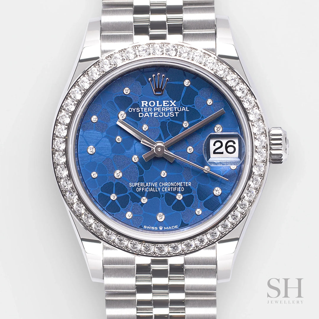 Rolex Datejust31 31mm Steel Blue Dial Diamond Markers 2023 Ref m278384rbr-0040 (#372)