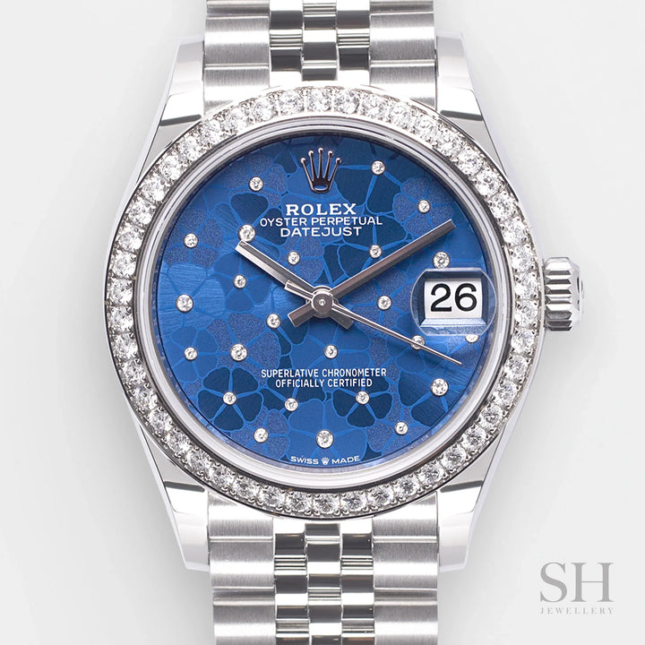 Rolex Datejust31 31mm Steel Blue Dial Diamond Markers 2023 Ref m278384rbr-0040 (#372)