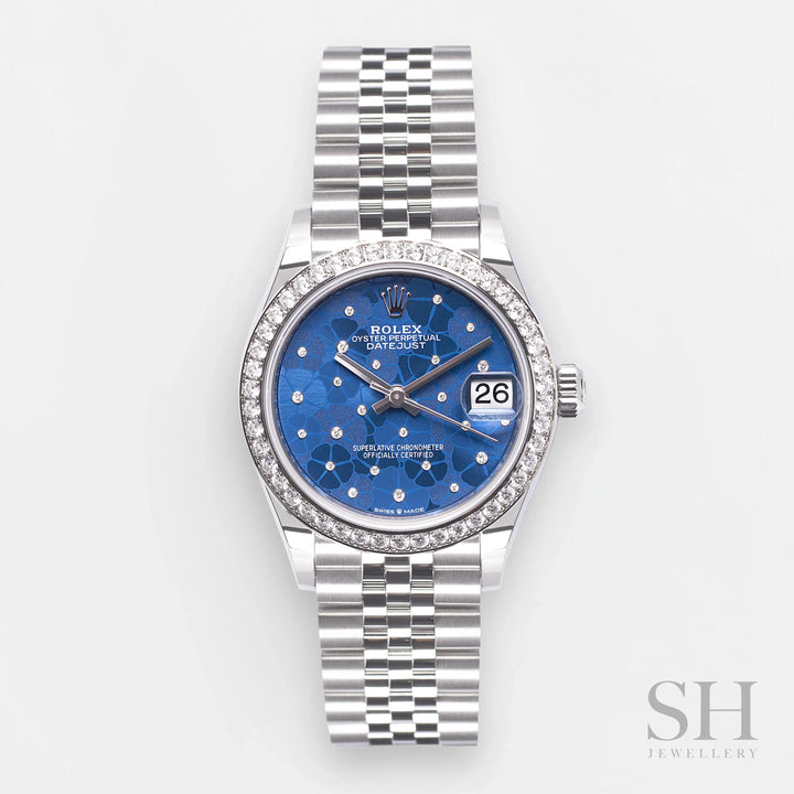 Rolex Datejust31 31mm Steel Blue Dial Diamond Markers 2023 Ref m278384rbr-0040 (#372)