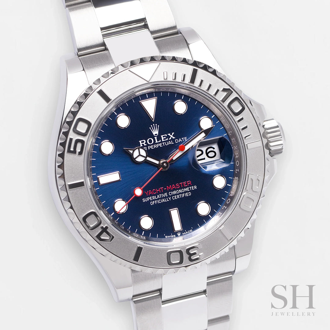 Rolex Yacht-Master40 40mm Steel/Plat Blue Dial Button Markers 2024 Ref m126622-0002 (#873)