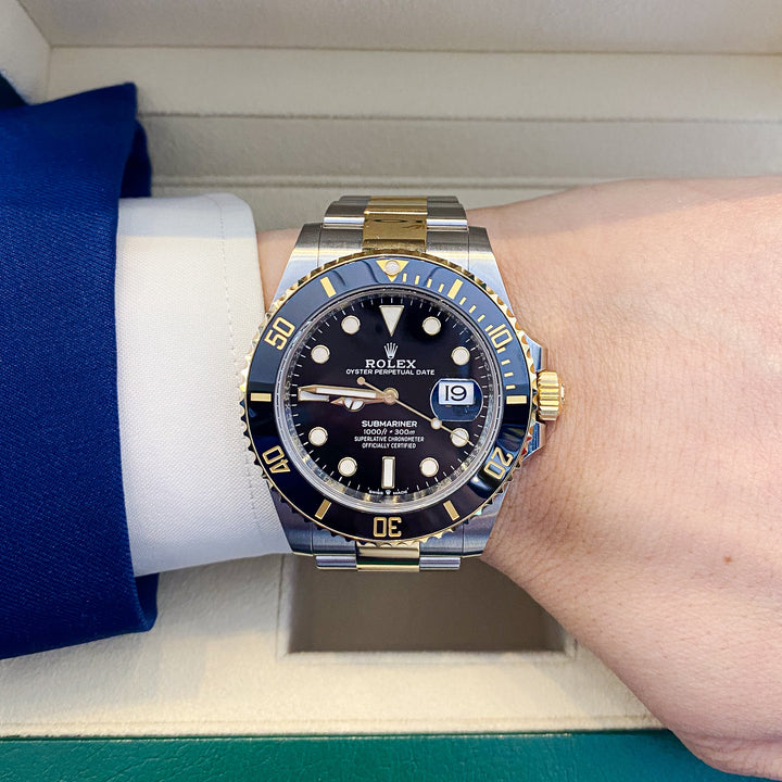 Rolex Submariner-Date 41mm Steel/YG Black Dial Button Markers 2023 Ref m126613ln-0002 (#460)