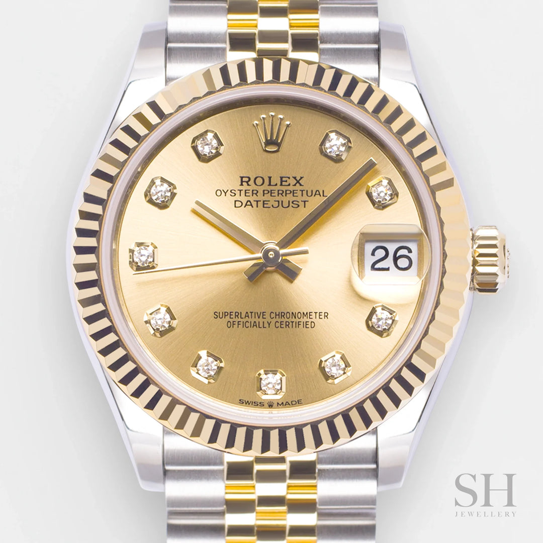 Rolex Datejust31 31mm Steel/YG Champagne Dial Diamond Markers 2025 Ref m278273-0026 (#899)