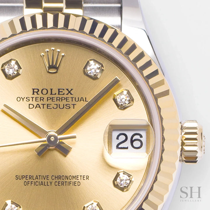 Rolex Datejust31 31mm Steel/YG Champagne Dial Diamond Markers 2025 Ref m278273-0026 (#899)