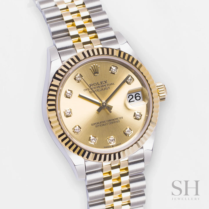 Rolex Datejust31 31mm Steel/YG Champagne Dial Diamond Markers 2025 Ref m278273-0026 (#899)