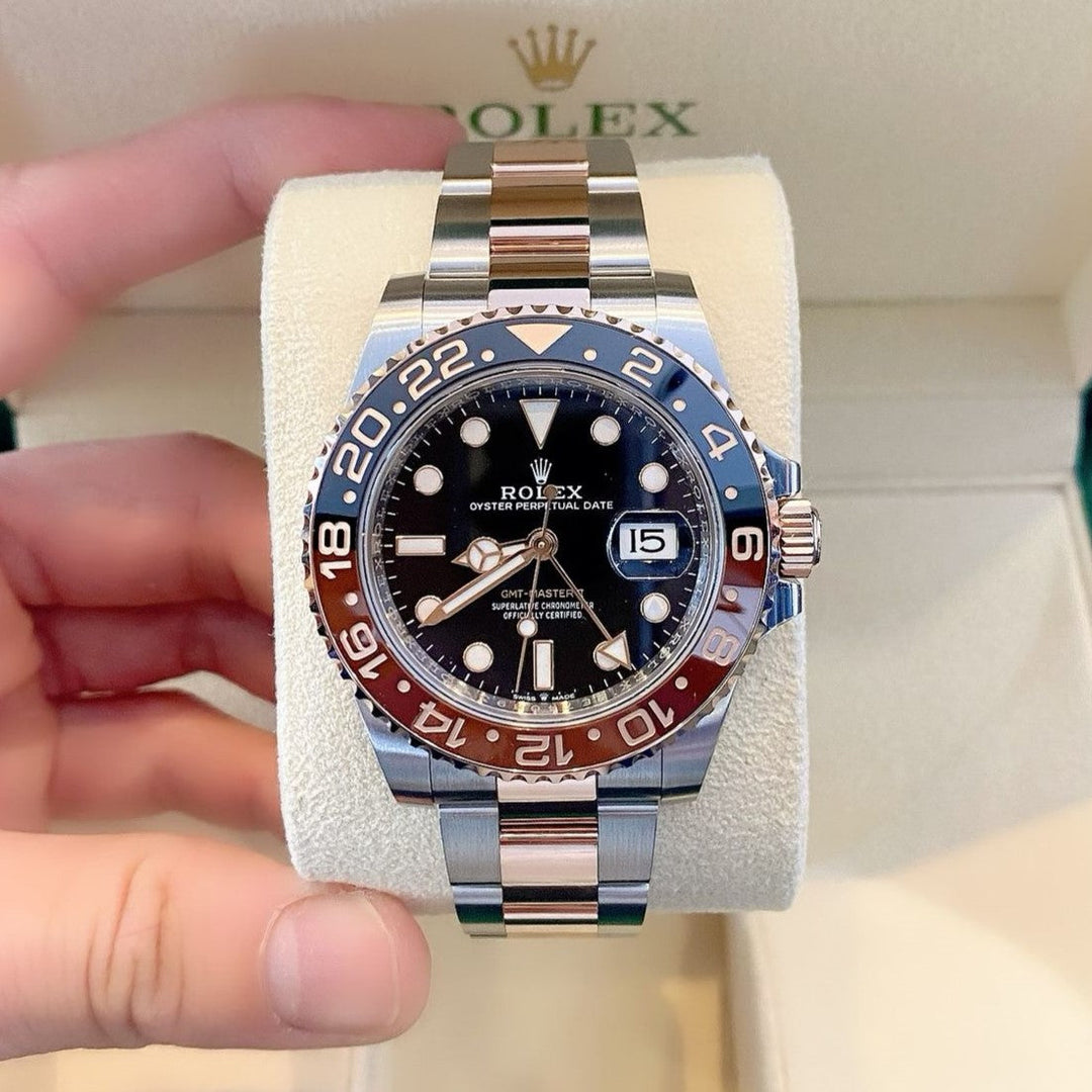Rolex GMT-Master II 40mm 'Root Beer' Steel/RG Black Dial Button Markers 2024 Ref m126711chnr-0002 (#694)