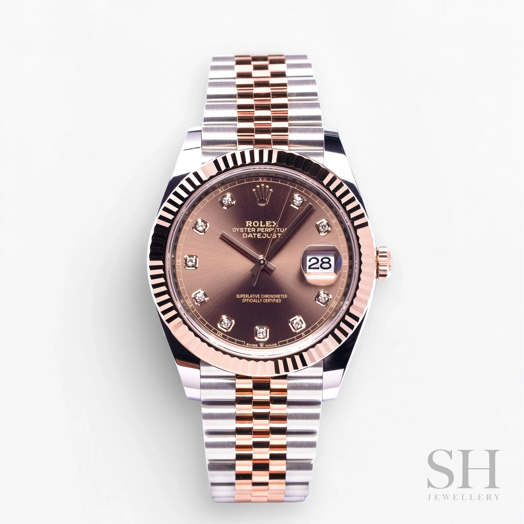Rolex Datejust41 41mm Steel/RG Chocolate Dial Diamond Markers 2024 Ref m126331-0004 (#824)
