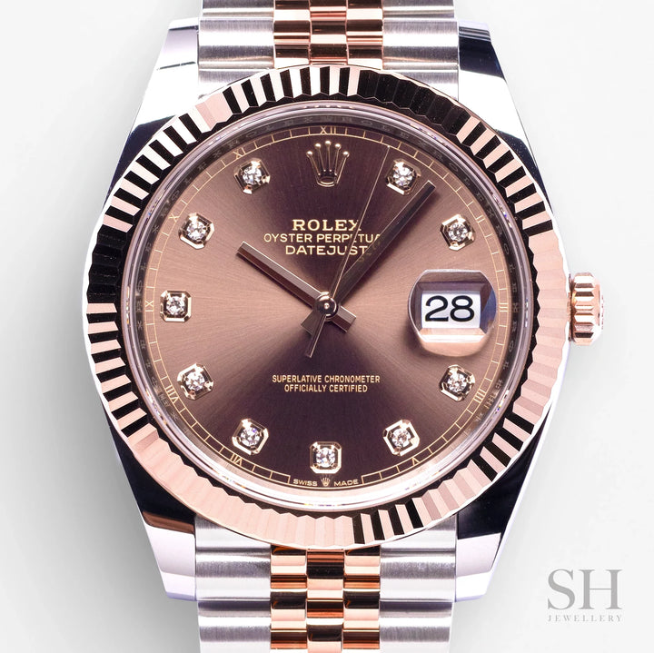 Rolex Datejust41 41mm Steel/RG Chocolate Dial Diamond Markers 2023 Ref m126331-0004 (#474)