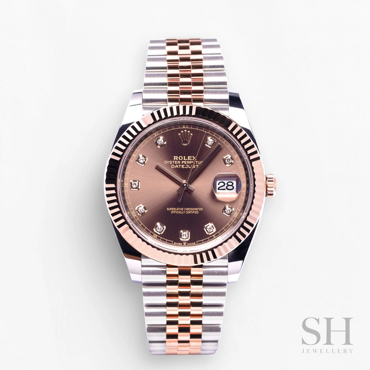 Rolex Datejust41 41mm Steel/RG Chocolate Dial Diamond Markers 2023 Ref m126331-0004 (#354)