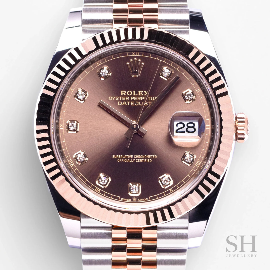 Rolex Datejust41 41mm Steel/RG Chocolate Dial Diamond Markers 2023 Ref m126331-0004 (#354)