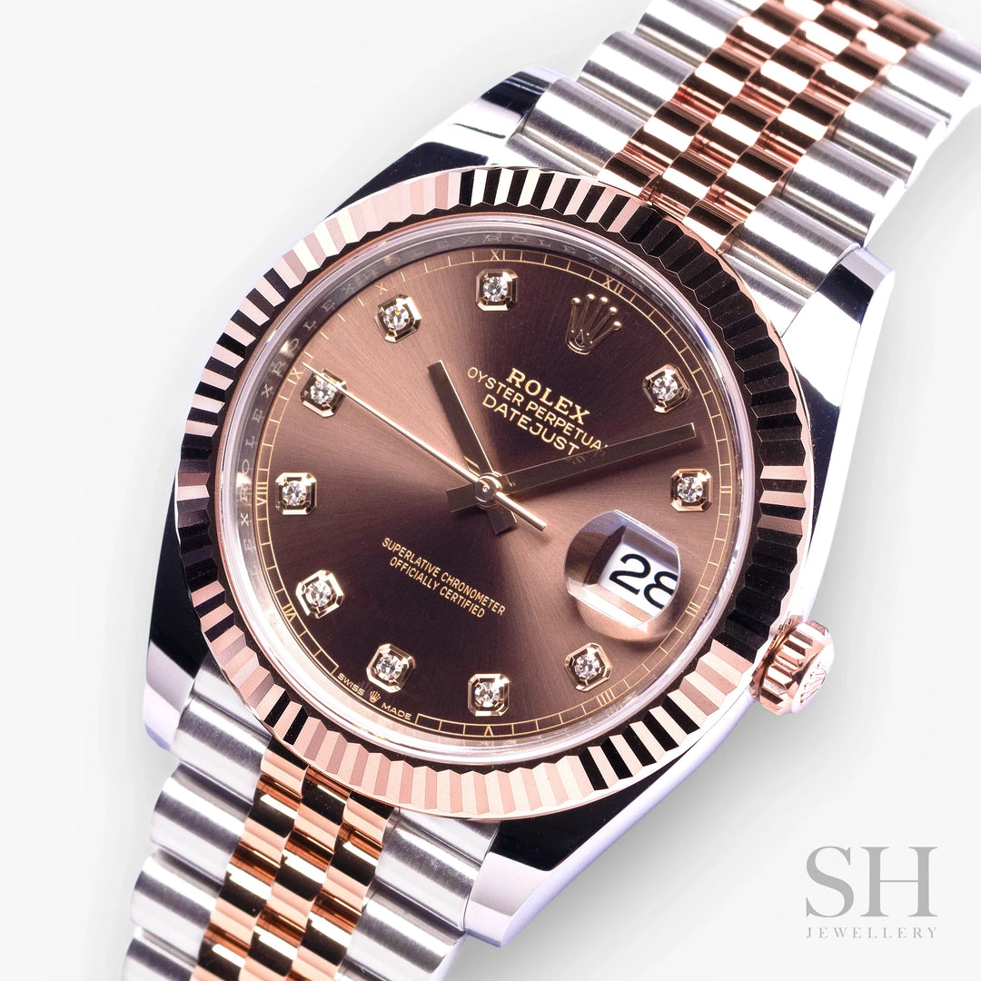 Rolex Datejust41 41mm Steel/RG Chocolate Dial Diamond Markers 2023 Ref m126331-0004 (#317,330070)