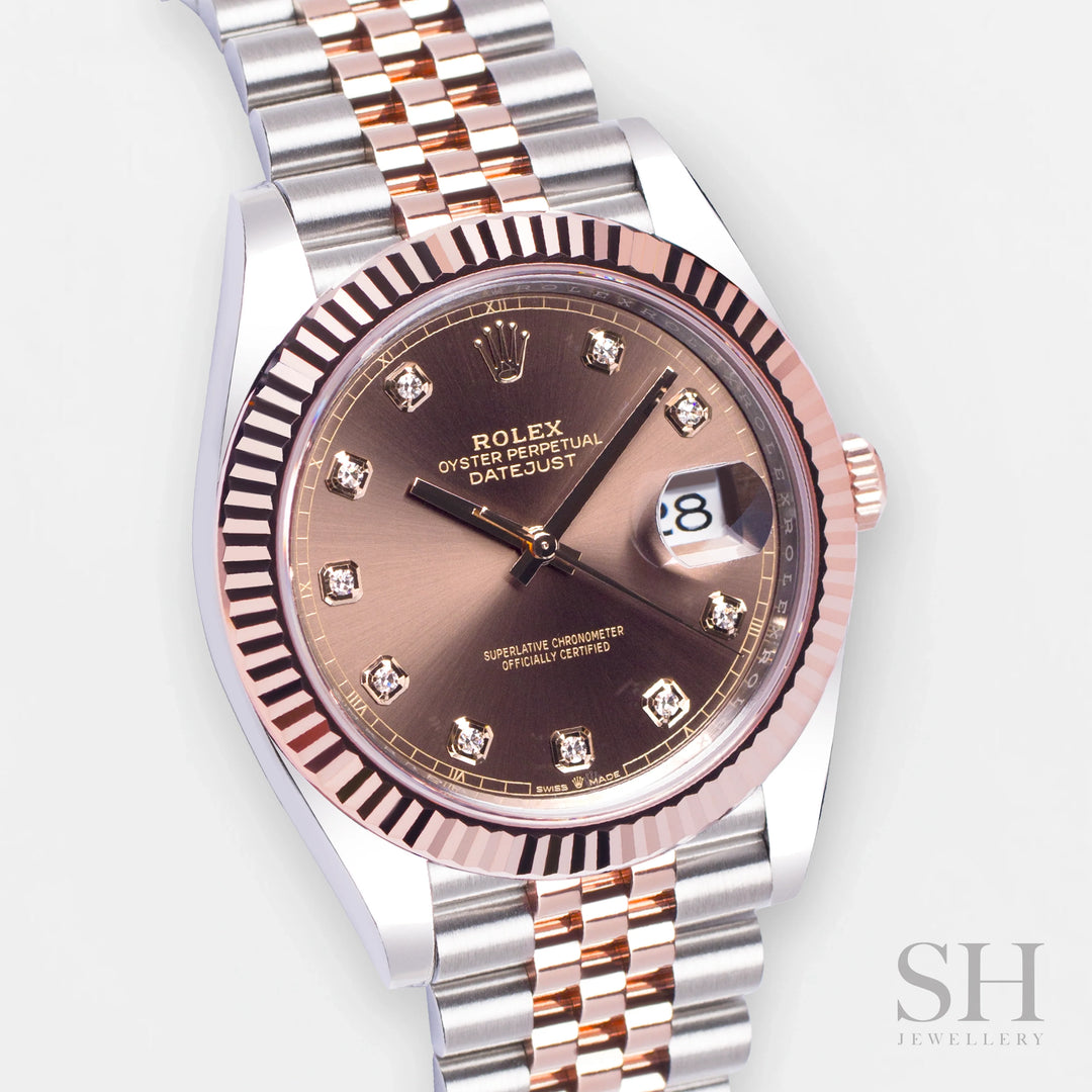 Rolex Datejust41 41mm Steel/RG Chocolate Dial Diamond Markers 2023 Ref m126331-0004 (#354)