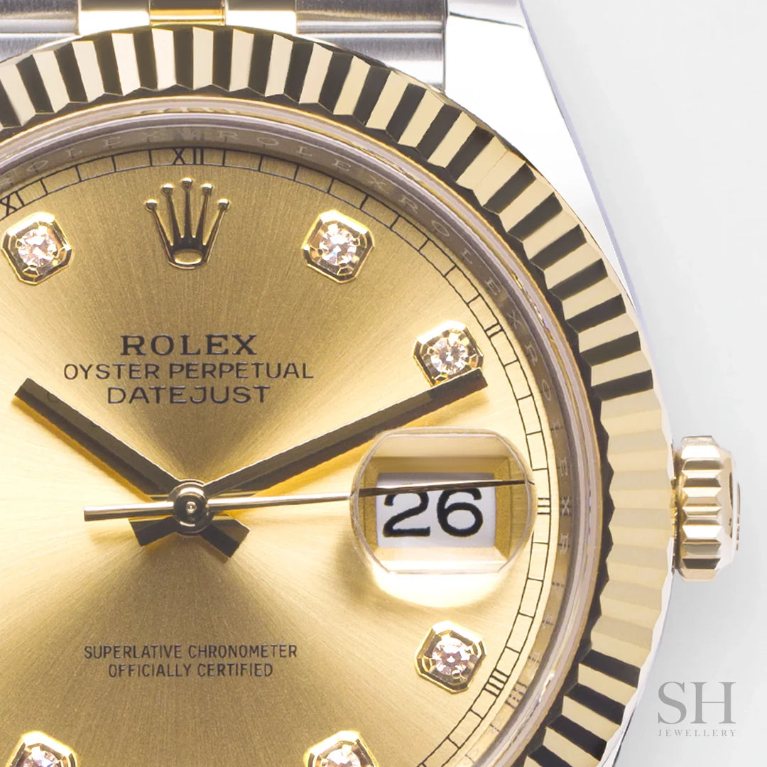 Rolex Datejust41 41mm Steel/YG Champagne Dial Diamond Markers 2023 Ref m126333-0012 (#473)