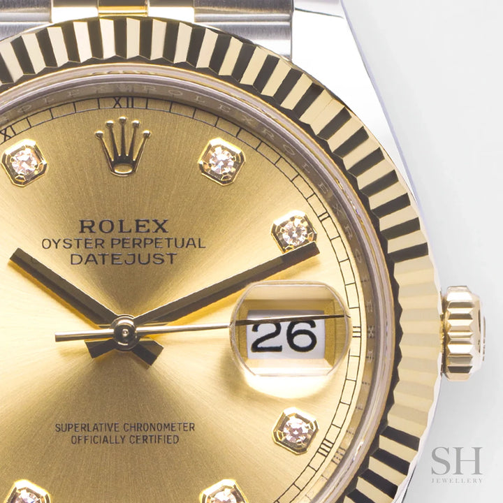 Rolex Datejust41 41mm Steel/YG Champagne Dial Diamond Markers 2023 Ref m126333-0012 (#473)