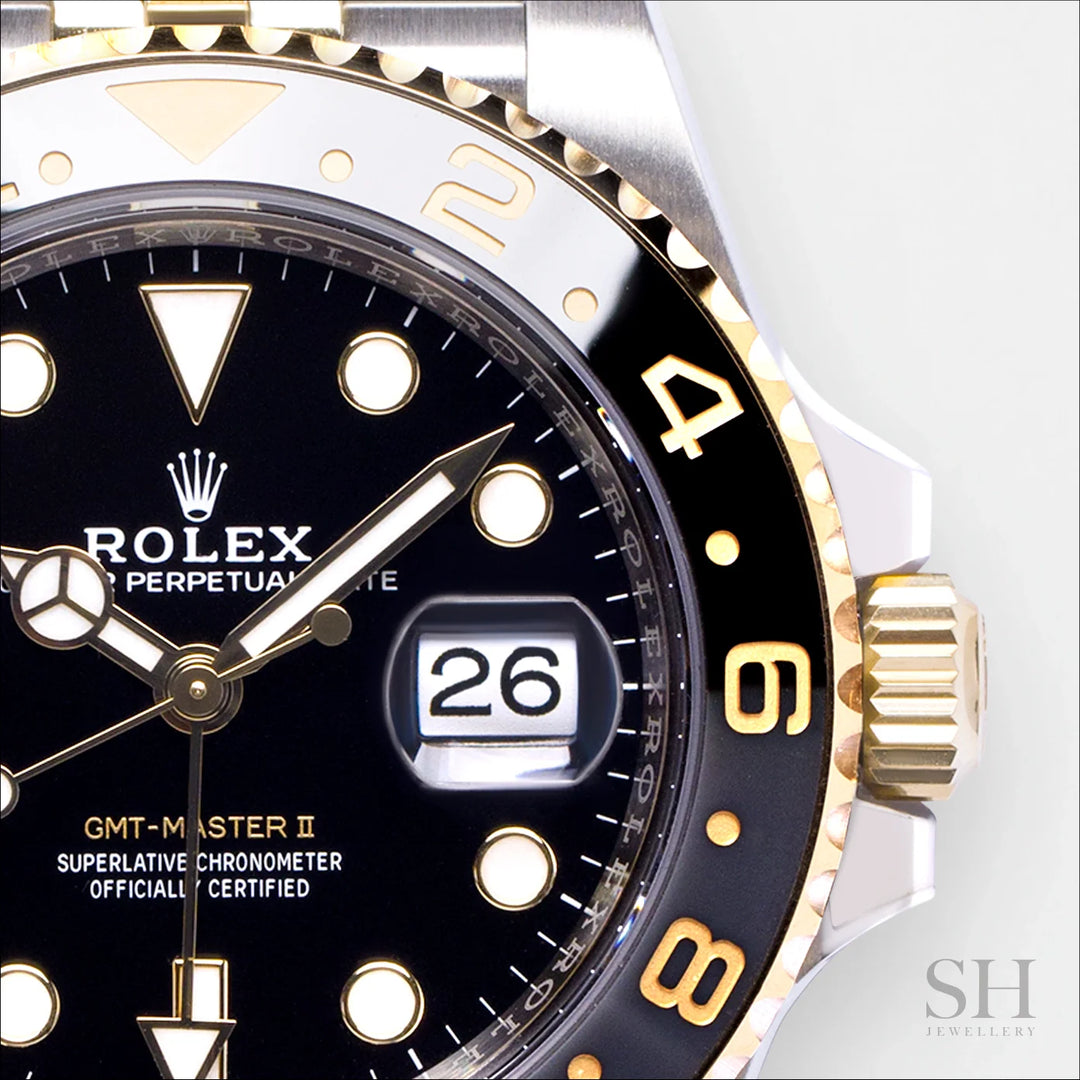 Rolex GMT-Master II 40mm Steel/YG Black Dial Button Markers 2023 Ref m126713grnr-0001 (#401)