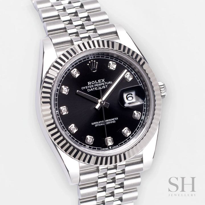 Rolex Datejust41 41mm Steel/WG Black Dial Diamond Markers 2025 Ref m126334-0012 (#917)