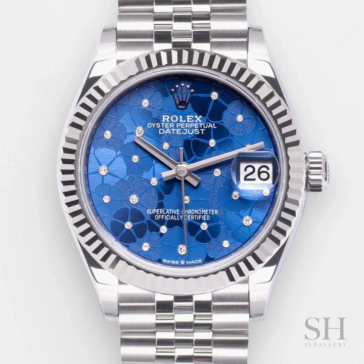 Rolex Datejust31 31mm Steel/WG Blue Dial Diamond Markers 2023 Ref m278274-0036 (#491)