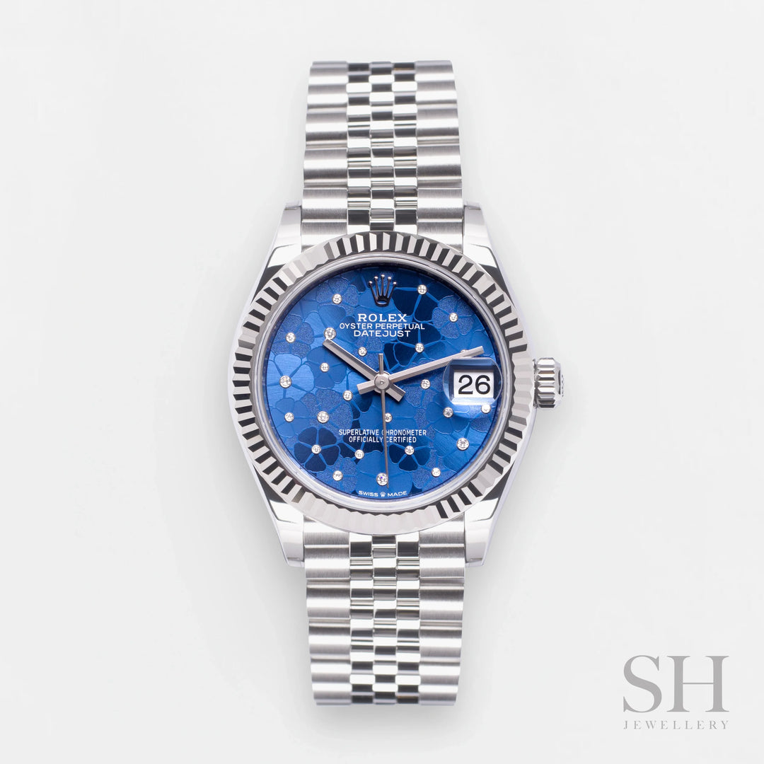 Rolex Datejust31 31mm Steel/WG Blue Dial Diamond Markers 2023 Ref m278274-0036 (#491)