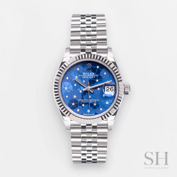 Rolex Datejust31 31mm Steel/WG Blue Dial Diamond Markers 2023 Ref m278274-0036 (#491)