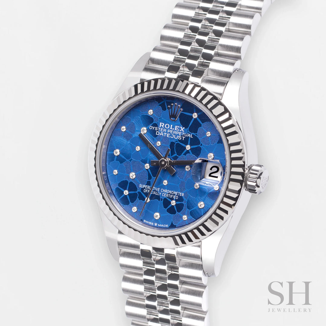 Rolex Datejust31 31mm Steel/WG Blue Dial Diamond Markers 2023 Ref m278274-0036 (#491)