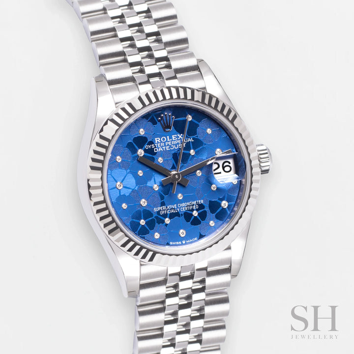 Rolex Datejust31 31mm Steel/WG Blue Dial Diamond Markers 2023 Ref m278274-0036 (#491)