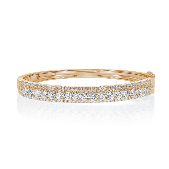 The Magestic Multi Diamond Pave Sides Bangle 6.5mm - W0933