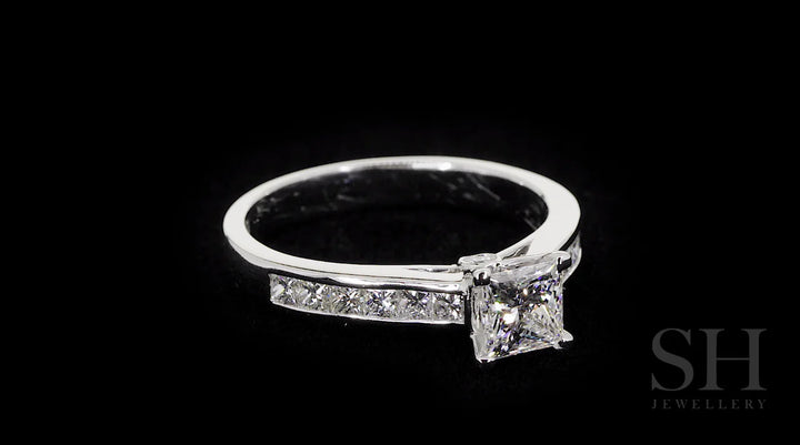 Classic Princess Cut with channel set band - W0336