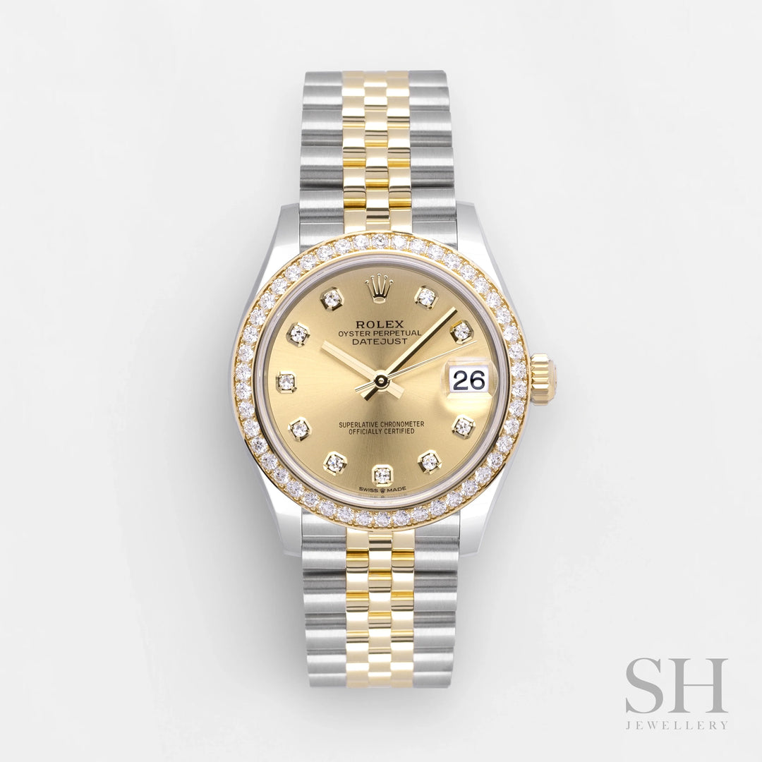 Rolex Datejust31 31mm Steel/YG Champagne Dial Diamond Markers 2024 Ref m278383rbr-0026 (#820)