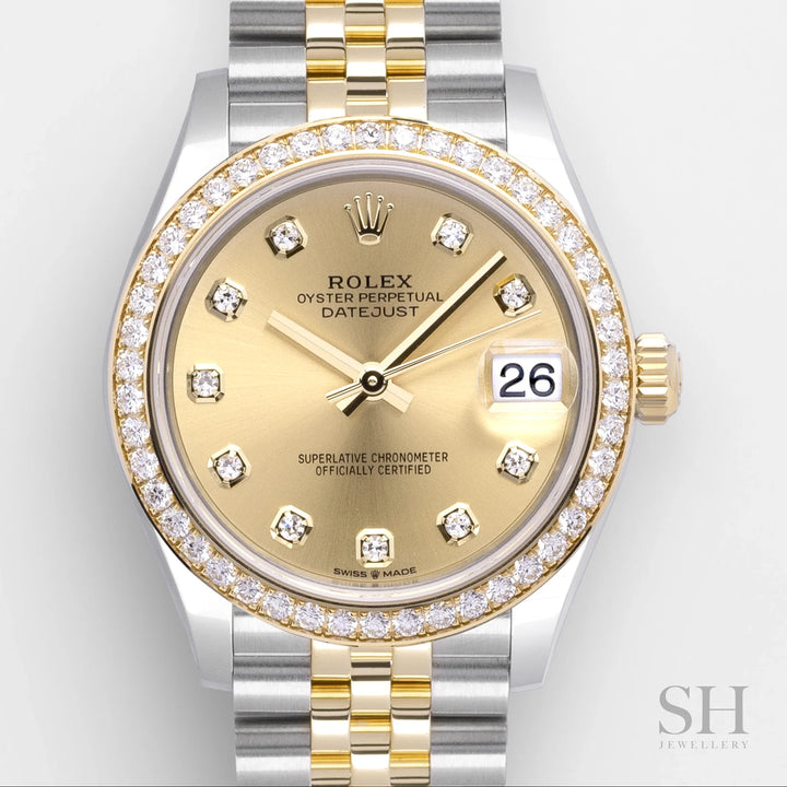 Rolex Datejust31 31mm Steel/YG Champagne Dial Diamond Markers 2024 Ref m278383rbr-0026 (#820)