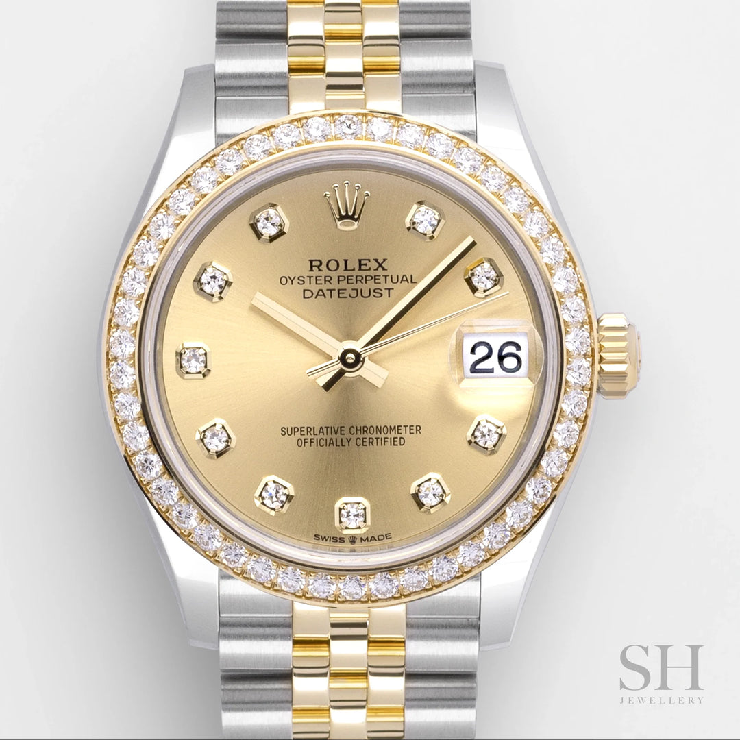 Rolex Datejust31 31mm Steel/YG Champagne Dial Diamond Markers 2024 Ref m278383rbr-0026 (#830)