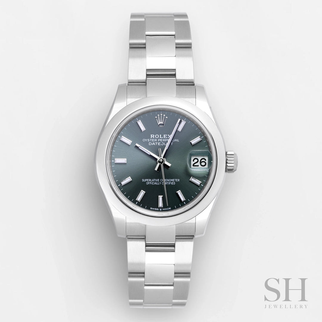 Rolex Datejust31 31mm Steel Mint Green Dial Stick Markers 2023 Ref m278240-0011 (#532)